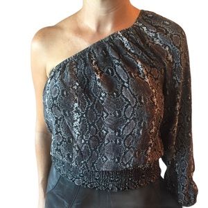 Micheal Micheal Kors Silk Asymmetrical Animal Print Top